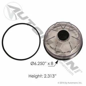 CLEAR LEXAN HUB CAP W/ O RING - EUCLID EQ. E04075 (2 PIECES)  180.10618 - Picture 1 of 3