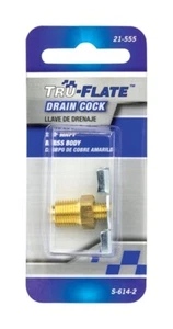Cock de drenaje de latón Tru-Flate 21555 1/8 MNPT in. con mango de acero - Imagen 1 de 2