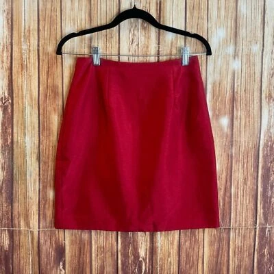 Minifalda lápiz satinada roja vintage Dawn Joy para mujer talla 5/6 Foto 1 de 4