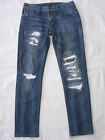 Guess Womens Slim Tapered Skinny Jeans 29 x 29 Blue Distressed w Stretch