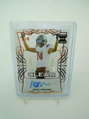 2021 LEAF TRINITY CLEAR ISRAEL MUKUAMU ROOKIE AUTO RC /40 ORANGE - Image 1 of 4