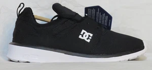 DC SHOES USA MENS SNEAKERS US 5 BLACK WHITE HEATHROW MESH STRETCH ORTHOLITE NIB - Picture 1 of 13