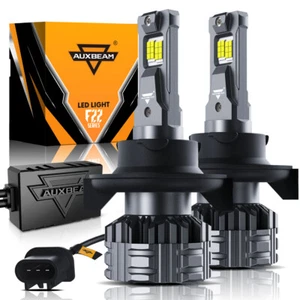 AUXBEAM Canbus H13 9008 LED Headlight Bulbs High Low Beam 110W 24000LM White 2x - Picture 1 of 22
