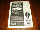 1960 Judson Supercharger Triumph Tr-3   ***Original Ad***