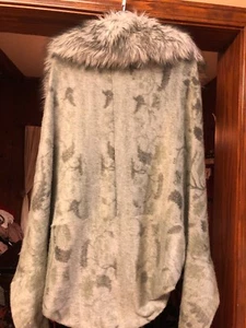 El Batallón Gris Azul Ala de Murciélago Suéter Chaqueta Piel Sintética Cuello Desmontable Vegano L - Imagen 1 de 11