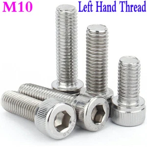 M10 Left Hand Thread Socket Head Cap Screws Allen Bolts 304 Stainless Steel 18-8 - Picture 1 of 15