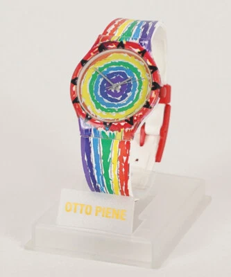 Otto Piene nummeriert Künstleruhr  Schweizer Quarzuhr Chaos Watch im Druck sign. - Bild 1 von 4