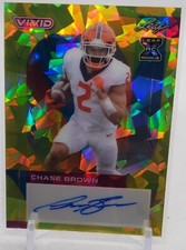 2023 Leaf Vivid XRC Crystal Yellow Chase Brown #BA-CB1 Bengals 6/10 AUTOGRAPH RC