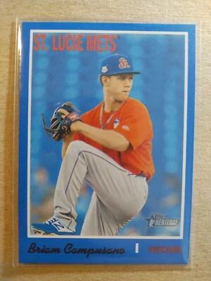 2019 Topps Heritage Minors Blue St. Lucie Mets Briam Campusano 58/99 - Image 1 of 2