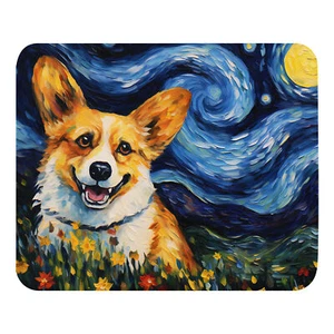 Starry Night Corgi Inspired Night Sky Dog Mouse Pad - Afbeelding 1 van 1