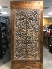 Barn Door Vintage WOOD Hand Carved Tree of Life ARCHITECTURE 96x45 LAST PIECE