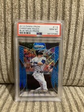 2019 Panini Prizm Christian Yelich Blue Mojo Prizm PSA 10 Gem Mint Milwaukee #d/