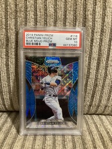 2019 Panini Prizm Christian Yelich Blue Mojo Prizm PSA 10 Gem Mint Milwaukee #d/