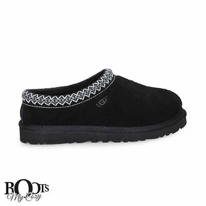 UGG TASMAN BLACK SUEDE SHEEPSKIN COMFORT WOMEN'S SLIPPERS SIZE US 10/UK 8 NEW - Picture 1 of 6