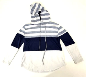 Fashion Women's Hooded Pullover Sweatshirts Top Striped Casual Loose Size L - Picture 1 of 13