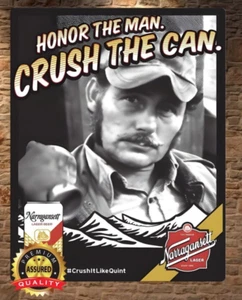 Cerveza Narragansett - Mandíbulas - Quint - Honrar al Hombre - Letrero de metal 11 x 14 - Imagen 1 de 4