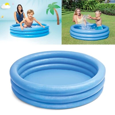 Intex Blaues Planschbecken Crystal 114 cm - Aufblasbarer Babypool Kinderpool - Bild 1 von 4
