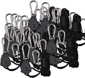 192PCS/96 Pairs Adjustable Rope Hanger Ratchet Grow Light Hangers 1/8'' 150lb - Picture 1 of 6