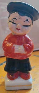 Figura estatua vintage japonesa de porcelana de niño asiático de pie de 4" - Imagen 1 de 5