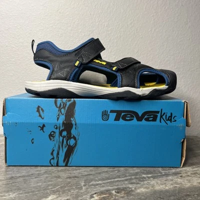 NEW Teva Toachi 3 Navy/Yellow Hiking Sandals Closed Toe Size 7 Juniors - Image 1 of 4