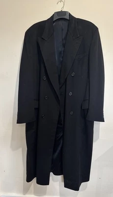 Cashmere Men's Black  Trench Coat Saks Fifth Avenue 44L 238 Italy Ing Low Diana - Image 1 of 4