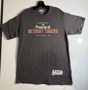 Majestic Detroit Tigers Mens Short Sleeve Crew Neck Gray T Shirt Medium - Picture 1 of 8