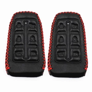 2Pcs Black Leather For Genesis G70 GV70 G80 G90 GV80 GV90 TLX 6 Buttons Key Fob - Picture 1 of 4