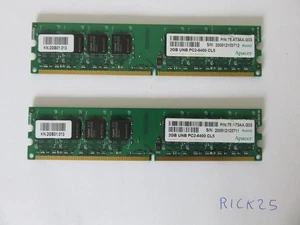 Mémoire Apacer DDR2 (4Go) 2x2GB UNB PC2-6400 CL5 800MHz - Zdjęcie 1 z 2