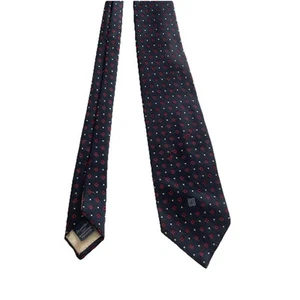 Givenchy Mens Tie Blue Red Geometric Classic Designer Made Vintage 90s - Picture 1 of 7