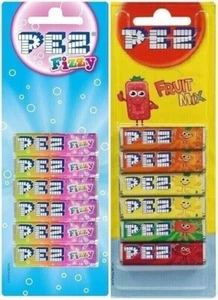 PEZ Refills 6 Pieces Variety Pack 1x Fizzy 1x Fruit Mix Flavors (12 Refills) - Bild 1 von 3