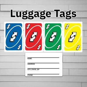 UNO Reverse Card Luggage Tag (for backpack, laptop bag, keychain) wild game - Picture 1 of 8