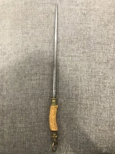 Vintage F.DICK 14" WWII Sharpening Steel Reverse Arrow Antler Handle - Picture 1 of 15