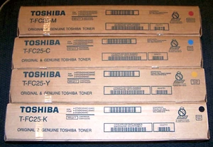4 Nice Unopened Packs Toshiba Toners T-FC25 Magenta/Cyan/Yellow/KBlack - Picture 1 of 3