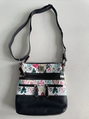 Stone Mountain USA Heart Print Crossbody Purse Shoulder Handbag Multicolor - Image 1 of 4