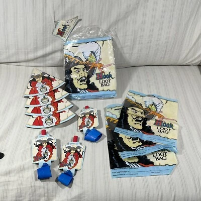 Vintage Hook the Movie Loot Bags Hats Blowers Party Pack Favors 1991 S1 - Image 1 of 4