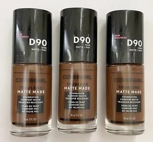 3-Pack NEW COVERGIRL TruBlend Matte Made Foundation D90 Espresso (Sealed) - Picture 1 of 1