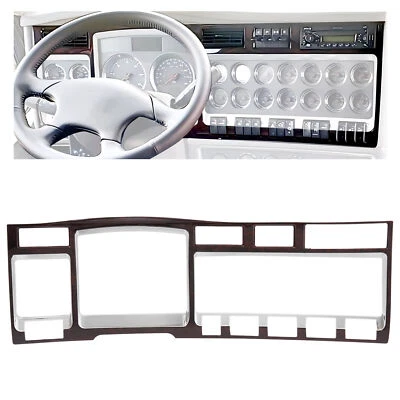 For Kenworth W900 T800 T660 Dashborad Gauge Trim Panel Bezel Woodgrain + Silver - Image 1 of 4