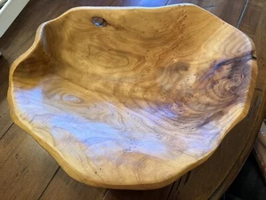 Wooden Bowl Natural Shape Solid Root Wood Carved Fruit Bowl - Picture 1 of 5
