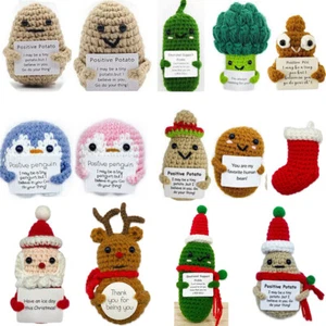 Funny and Positive Handmade Dolls Cute Wool Knitted Hug Potato Doll Gift - Picture 1 of 30