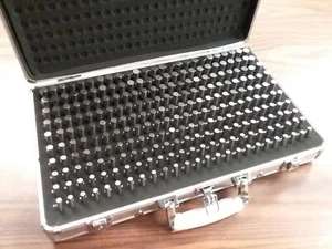 Pin Gage Set M2(-) 0.251-0.500", minus Tolerance 250 Pins metal case #707B-755MC - Picture 1 of 5