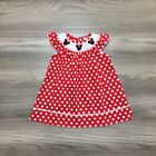 NEW Boutique Minnie Mouse Girls Embroidered Smocked Red Dress