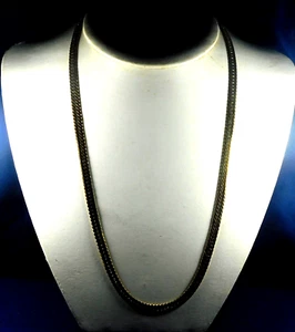 DESIGNER DM GOLD Plated MANUFACTURED Herringbone 30 1/4'' CHAIN NECKLACE Estate - Picture 1 of 5