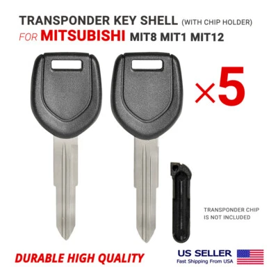 5x NUEVO Carcasa de llave de transpondedor para Mitsubishi MIT8 MIT1 MIT12 con soporte para chip Foto 1 de 2