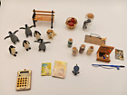 Dollhouse Miniatures Lot Used W Flaws Penguin Book Fishing Bottles Cookie