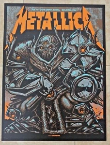 Póster de concierto Metallica Bologna litografía 14 de febrero de 2018 limitado #87 de 350 - Imagen 1 de 2