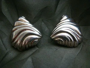 Beautiful Signed Christian Dior Designer Clip Earrings - Sterling Silver 16.3 gr - Picture 1 of 4