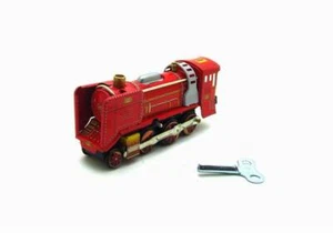 New Hand-Made Red Steam Locomotive Wind-up Tin Toy Adult Collection Decoration - Imagen 1 de 5