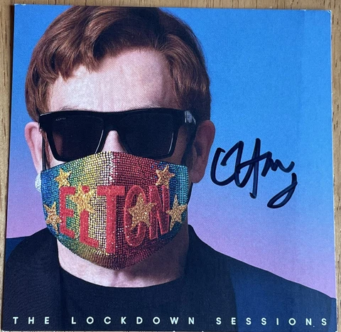 Sir Elton John Autographed Art Card "The Lockdown Sessions" 2LP Vinyl NEW SEALED Cover