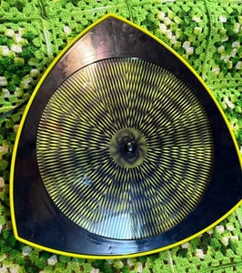 Vtg Rabbit Tanaka 90s Y2K Neon hypnotic optical Illusion psychedelic Wall Art - Picture 1 of 8