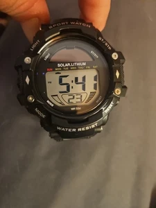 HERREN SOLAR LITHIUM SPORT UHR PASST BIS ZU 9" ARMBAND BBA-44 - Bild 1 von 7